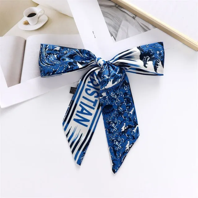 2022 New Designer Long Skinny Bag Handle Ribbon Scarf Women Luxury Elegant