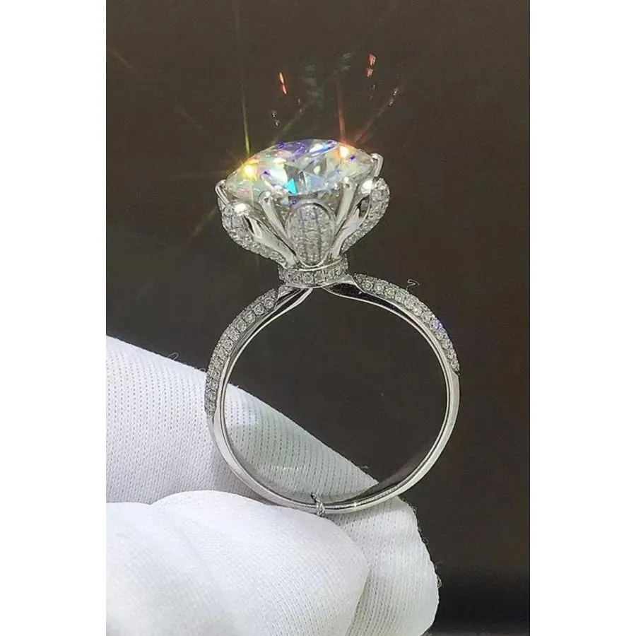 5 Carat  Moissanite Side Stone Ring