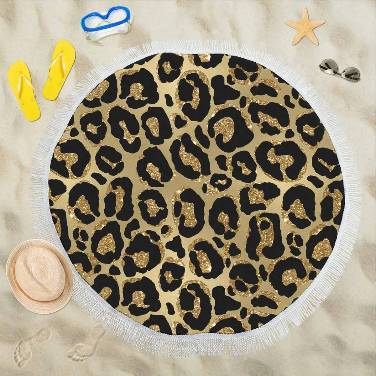 Animal Print 2  Circular Beach Shawl 59"