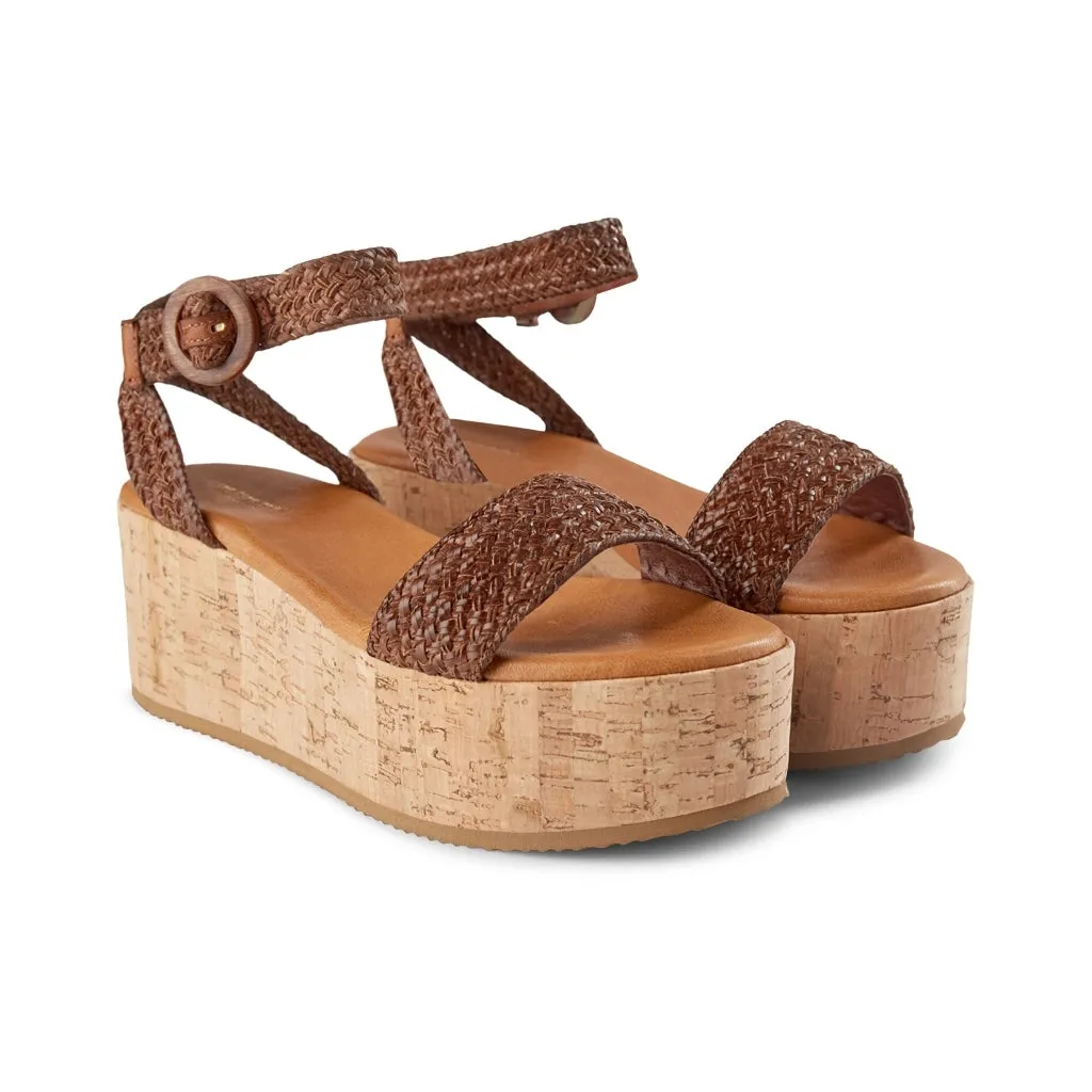 Begonia Ankle Sandals Leather - TAN