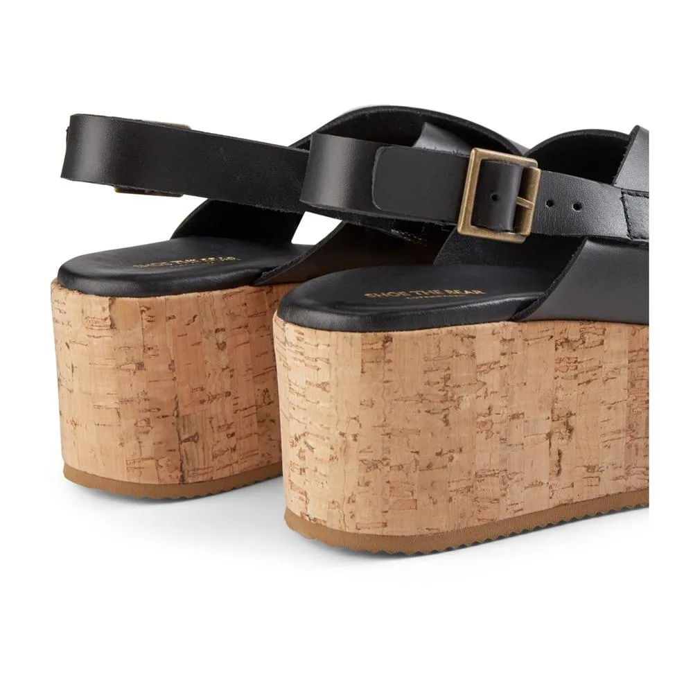 Begonia Cross Sandals Leather - BLACK