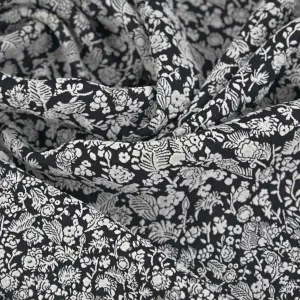 Black Floral Jacquard Fabric 3282