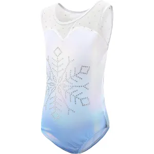 Blue Rhinestone Snowflake Gymnastics Leotard