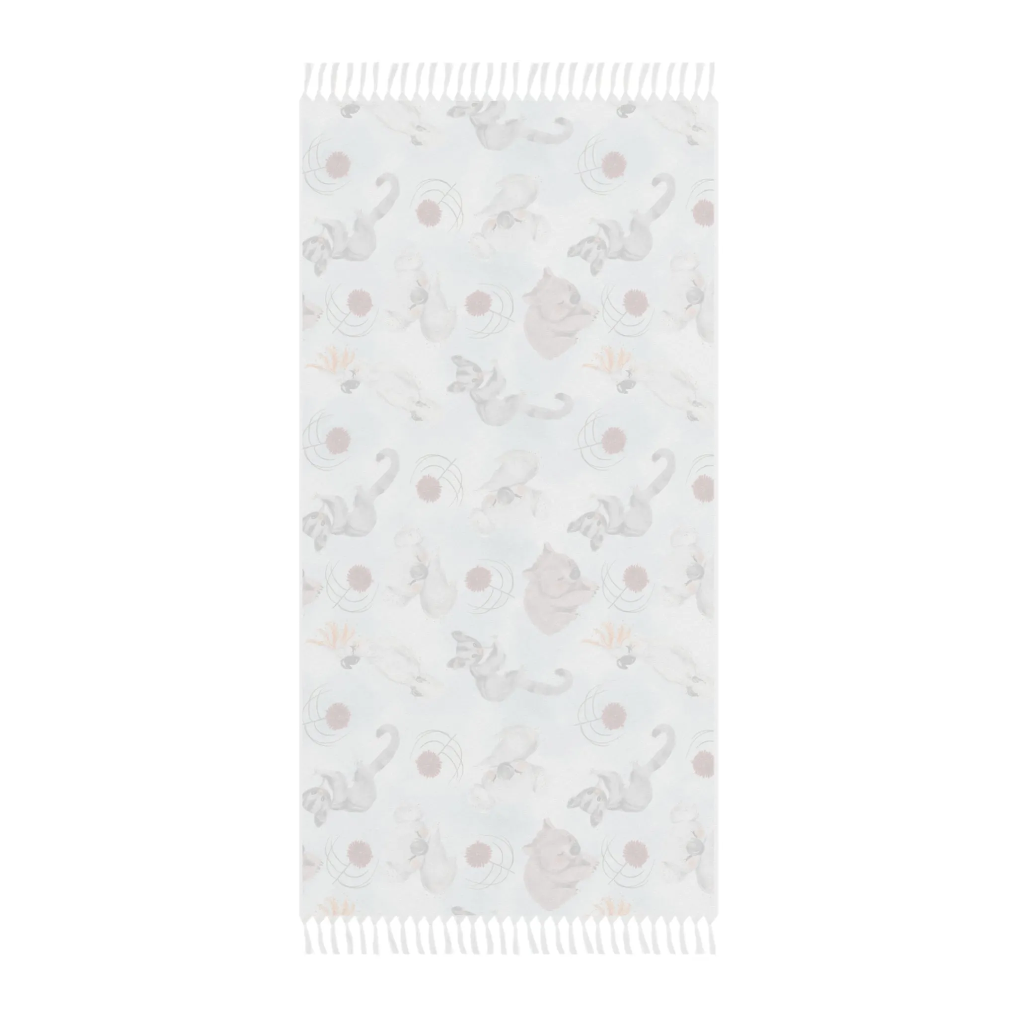 Boho Beach Towel, Australian Animals and Floral