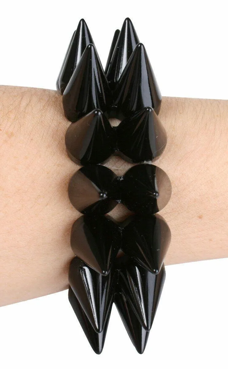 Bracelet - Long Black Spikes