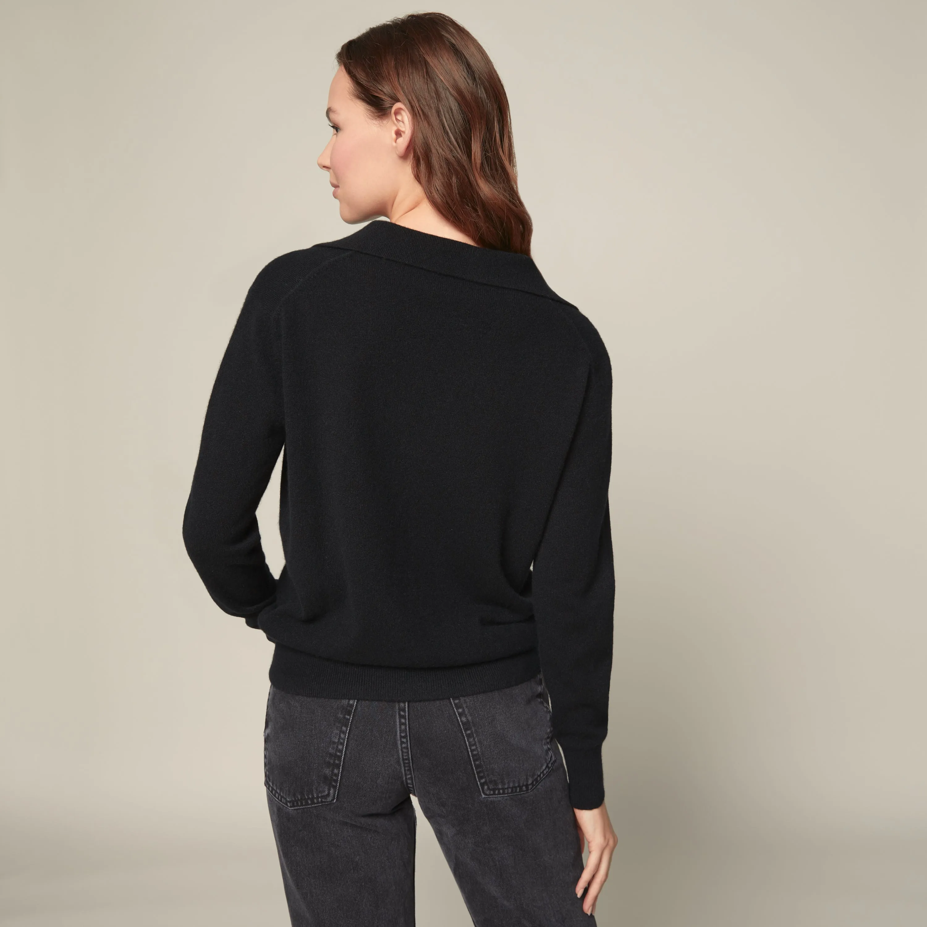 Camila Airy Cashmere Collared Sweater