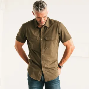 Constructor Knit Utility Short Sleeve Shirt – Fatigue Green Cotton Jersey