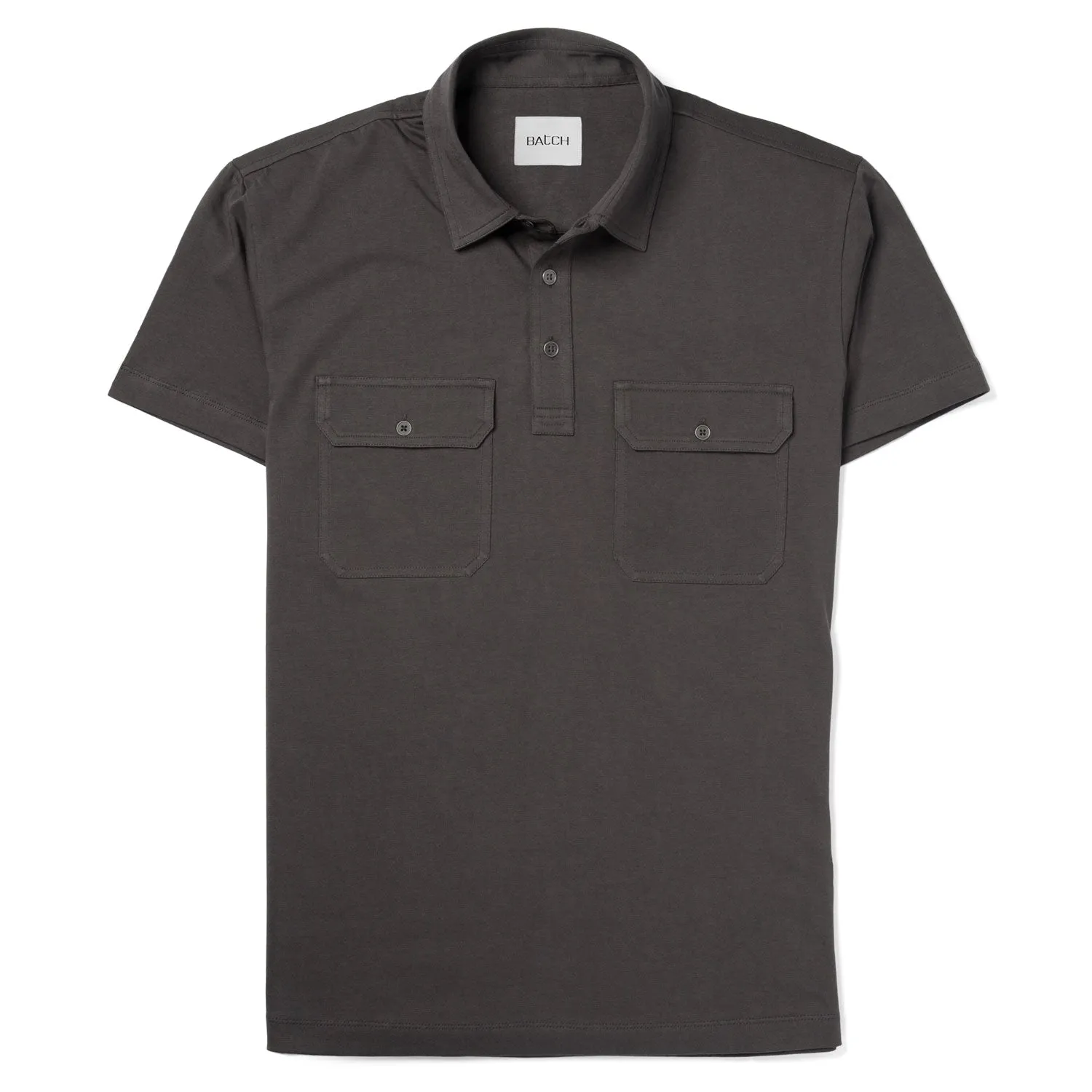 Constructor Short Sleeve Polo Shirt –  Slate Gray Cotton Jersey