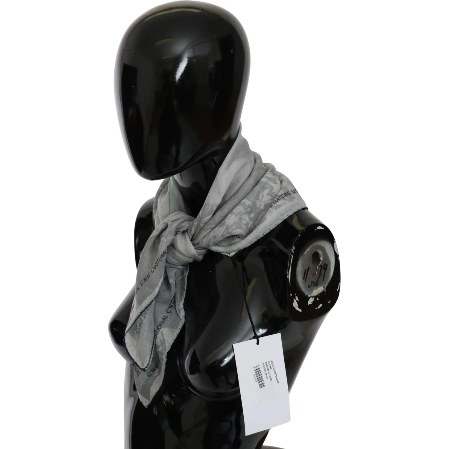 Costume National Elegant Gray Silk Scarf for Women