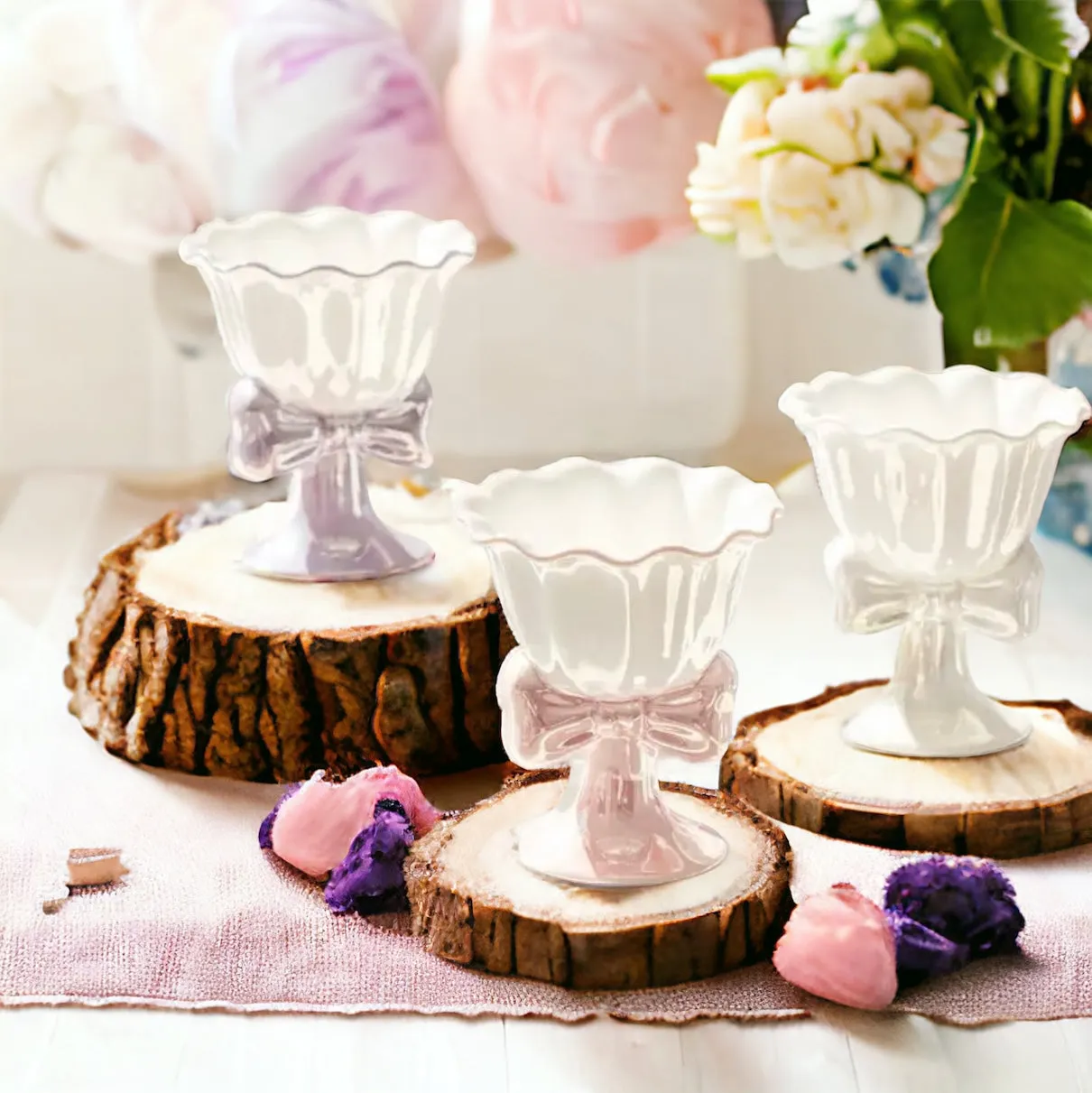 Creative Iridescent Bow Desert Bowls