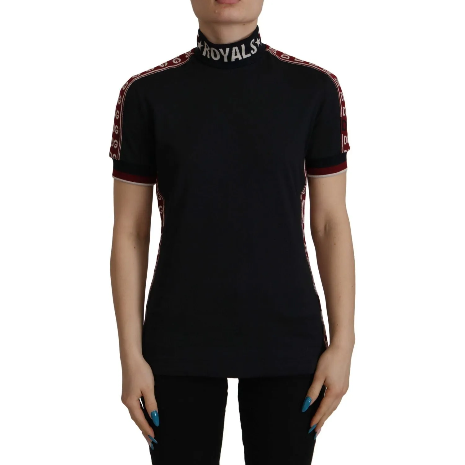 Dolce & Gabbana Elegant Black Turtle Neck Cotton Tee