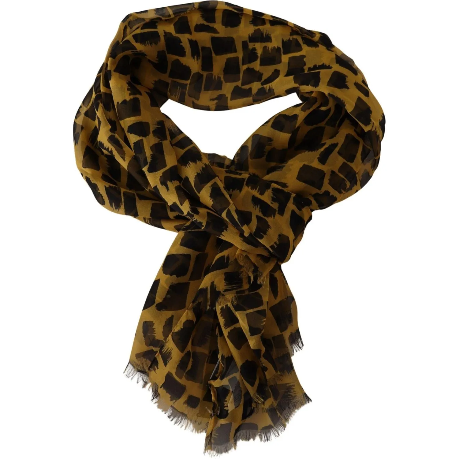 Dolce & Gabbana Elegant Silk Scarf in Yellow & Black