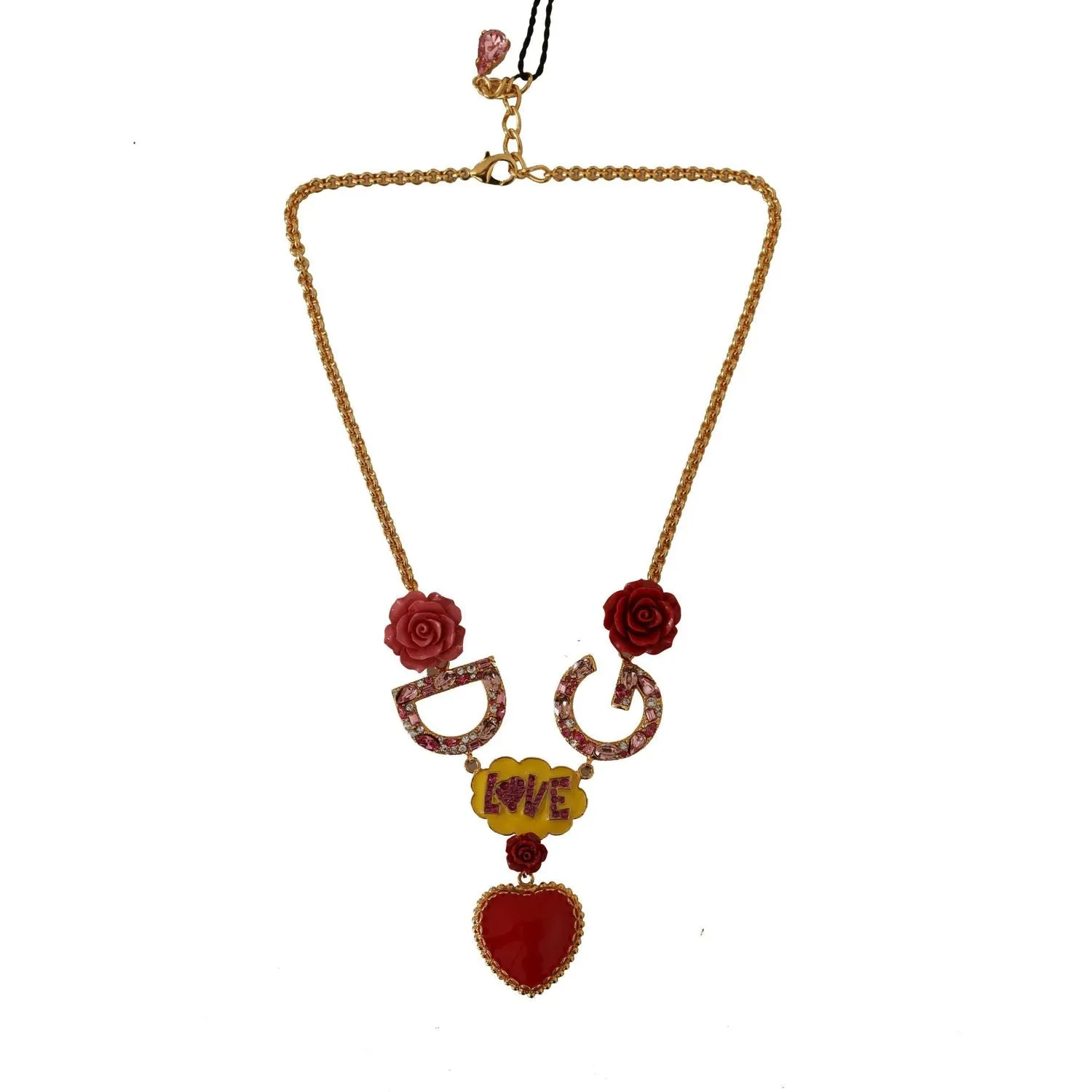 Dolce & Gabbana Glamorous Gold Crystal Charm Necklace