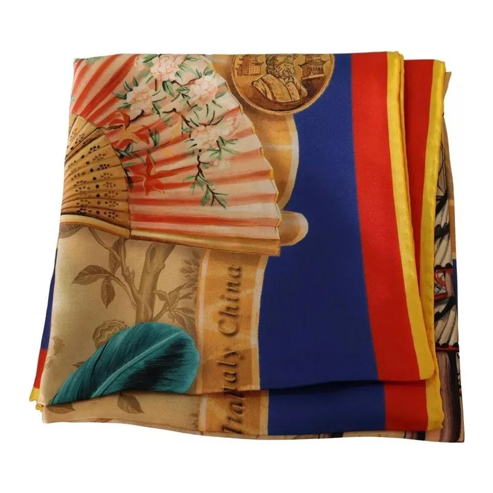 Dolce & Gabbana Multicolor Italy China Silk Shawl Wrap Scarf