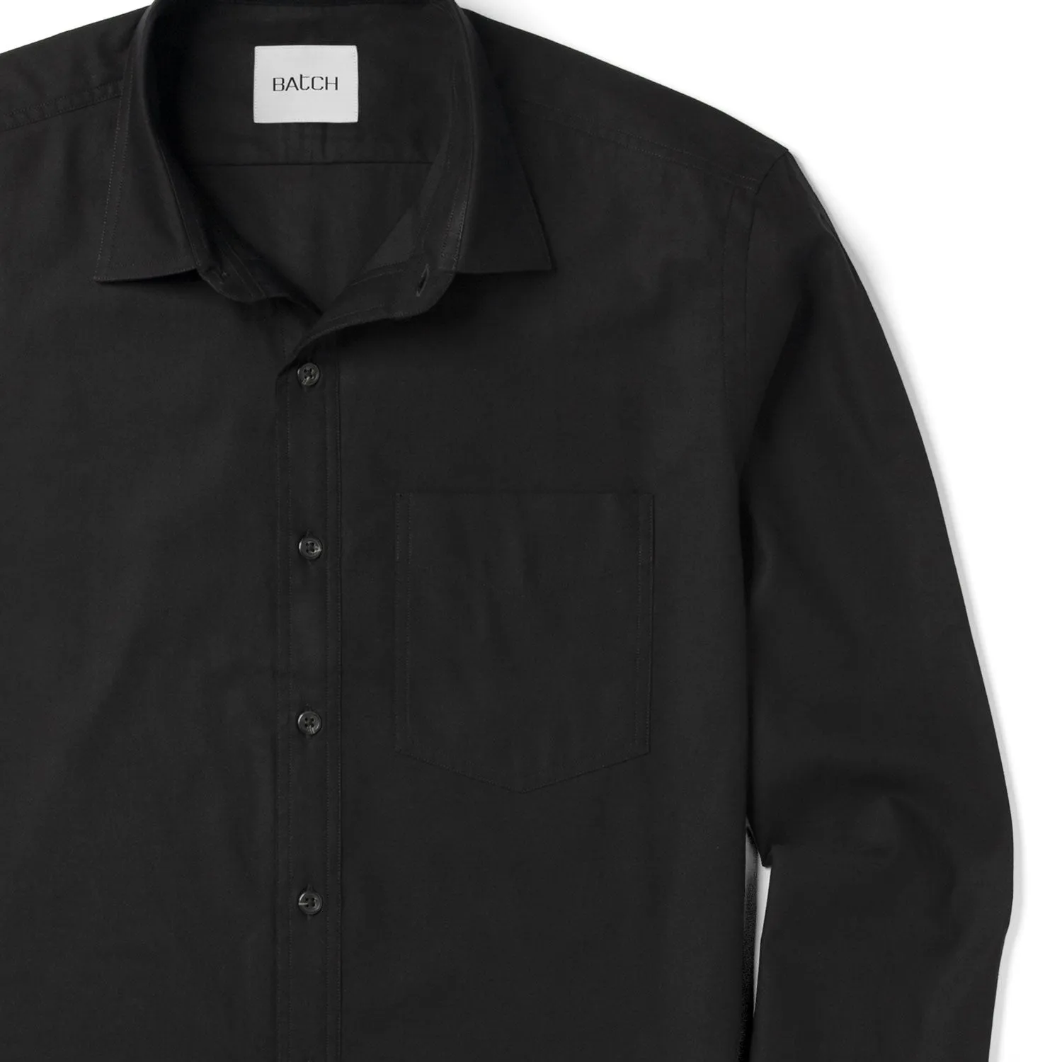 Essential 1 Pocket Casual Shirt - Black Mercerized Cotton