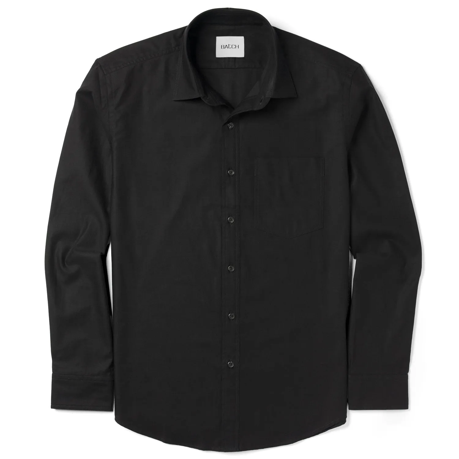 Essential 1 Pocket Casual Shirt - Black Mercerized Cotton