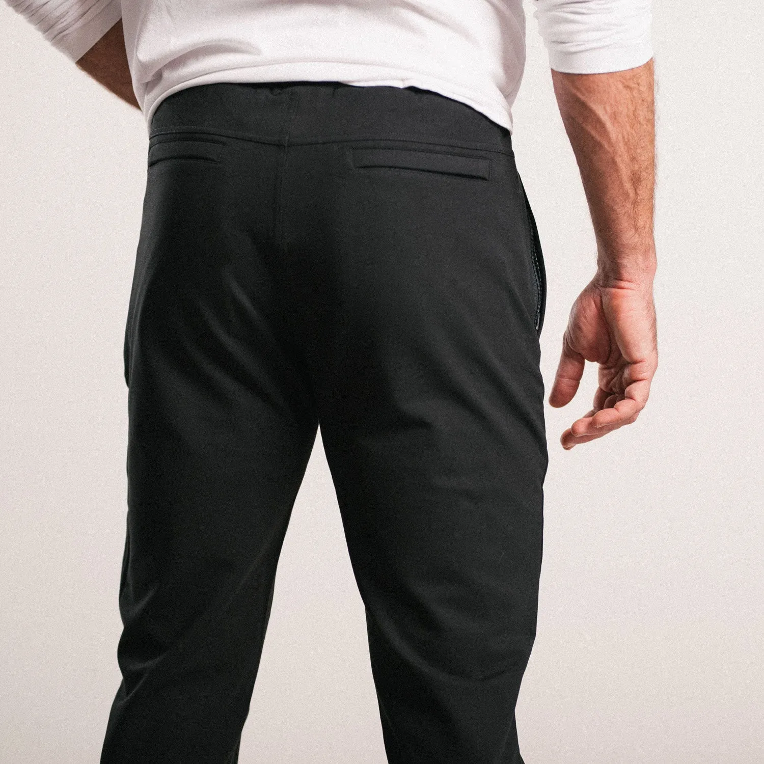 Essential Sweatpants –  Black Cotton French Terry