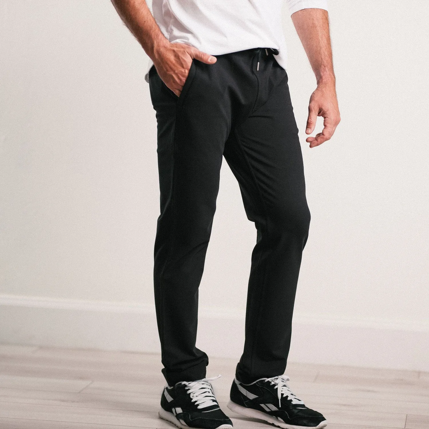 Essential Sweatpants –  Black Cotton French Terry