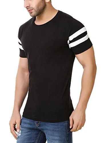 Fabstone Collection Black Cotton Half Round Neck T-Shirt