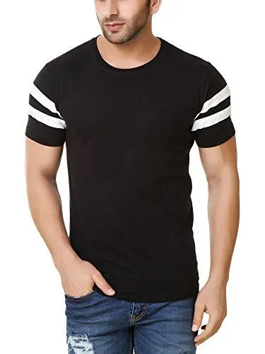 Fabstone Collection Black Cotton Half Round Neck T-Shirt