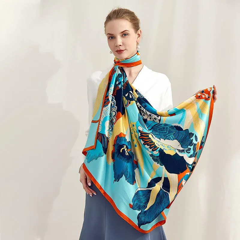 Full Bloom Charmeuse Silk Scarf 106