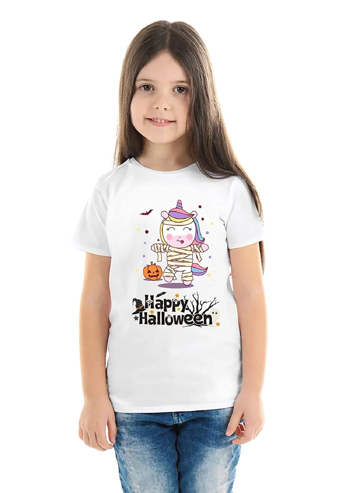 Halloween T-Shirts Dress For Girls H8