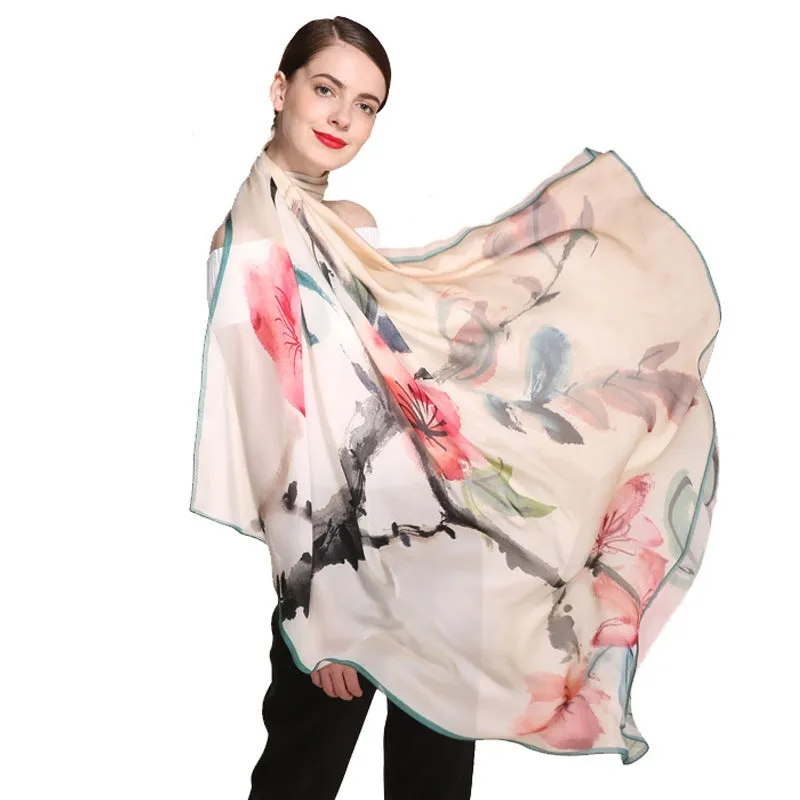 Ink Impression Silk Georgette Scarf 115