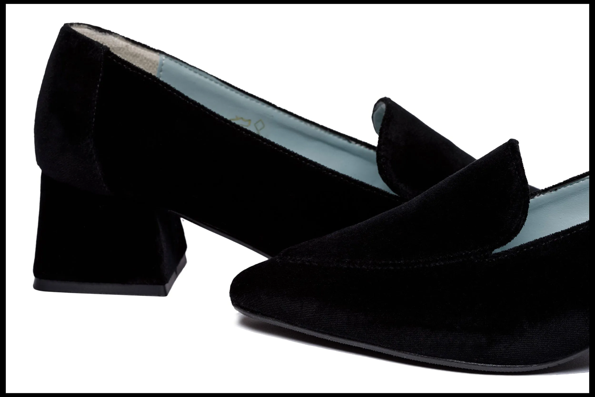 Iris Vegan Velvet Moccasin Loafers | Black