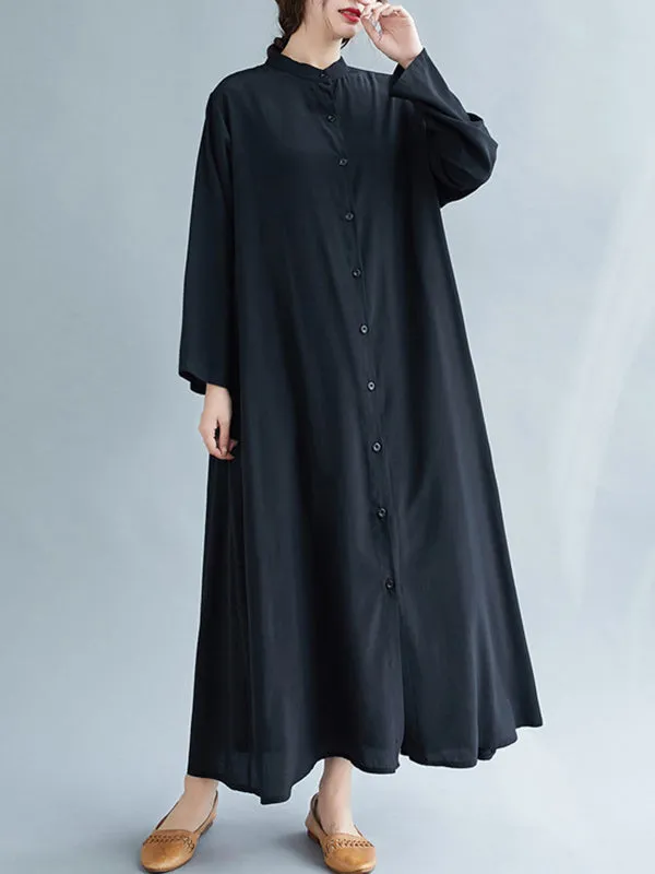 Original Solid Round-Neck Shirts Dress