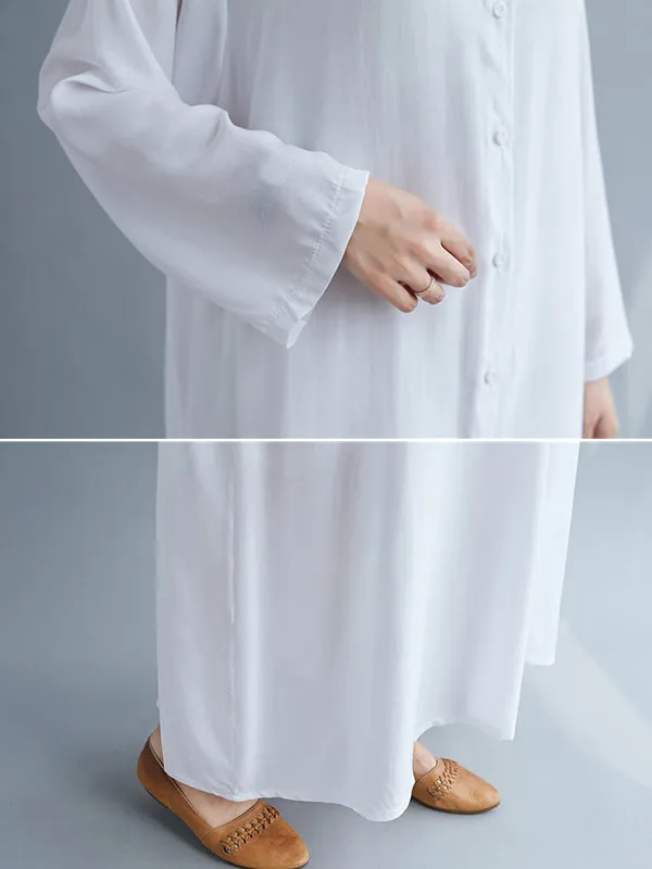 Original Solid Round-Neck Shirts Dress