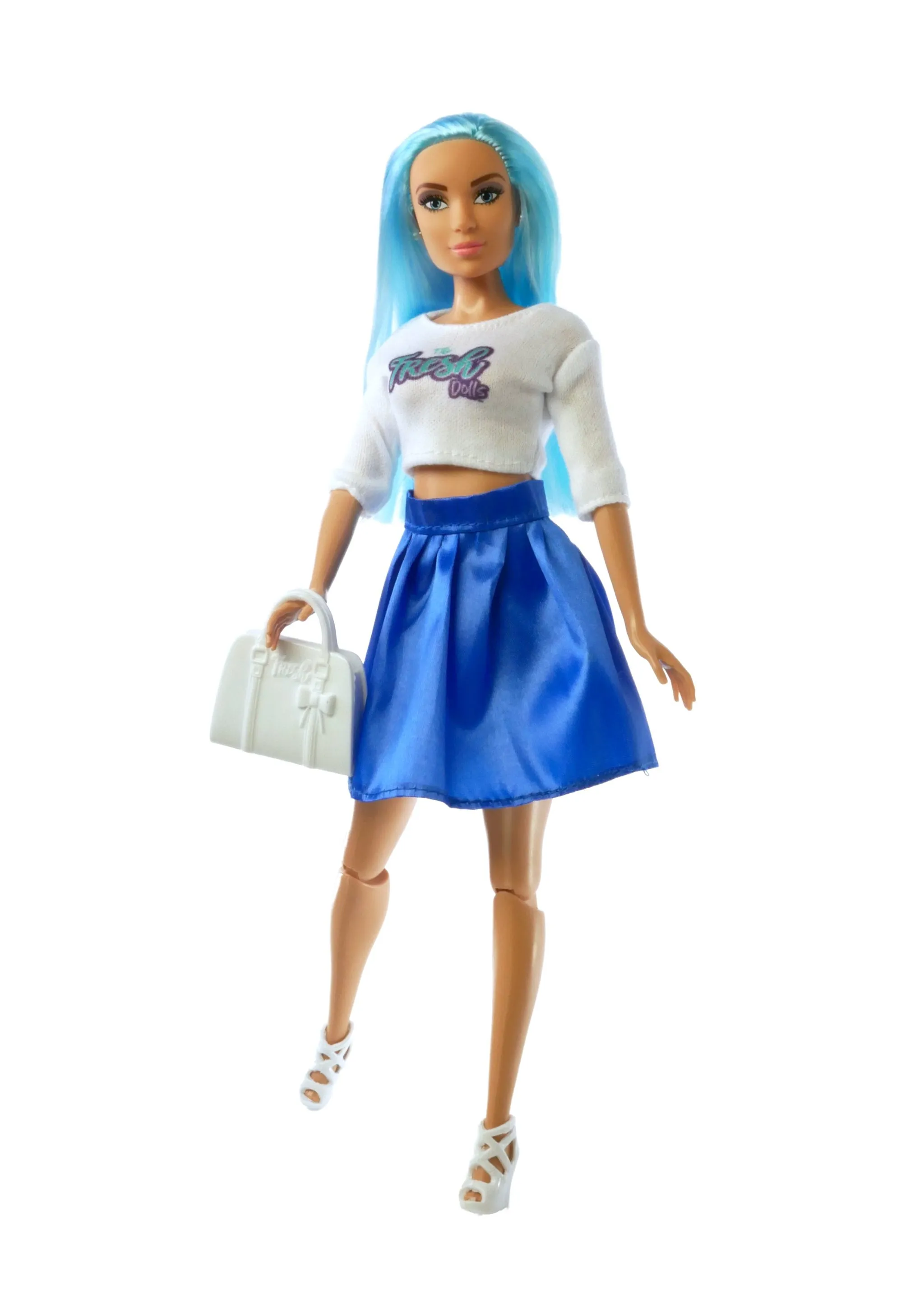 SO FRESH SKIRT Crop Top & Blue Skater Skirt Doll Fashion Pack