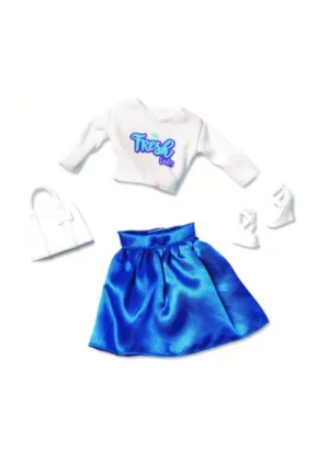 SO FRESH SKIRT Crop Top & Blue Skater Skirt Doll Fashion Pack