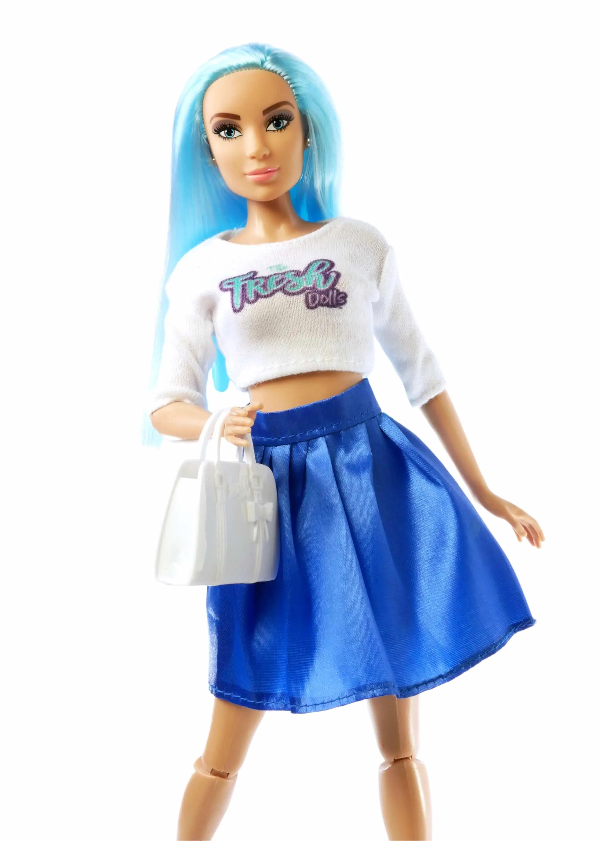 SO FRESH SKIRT Crop Top & Blue Skater Skirt Doll Fashion Pack