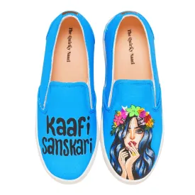 THE QUIRKY NAARI Kaafi Sanskari Slipons to Stay Uber- Sanskaari | Blue | 5 UK