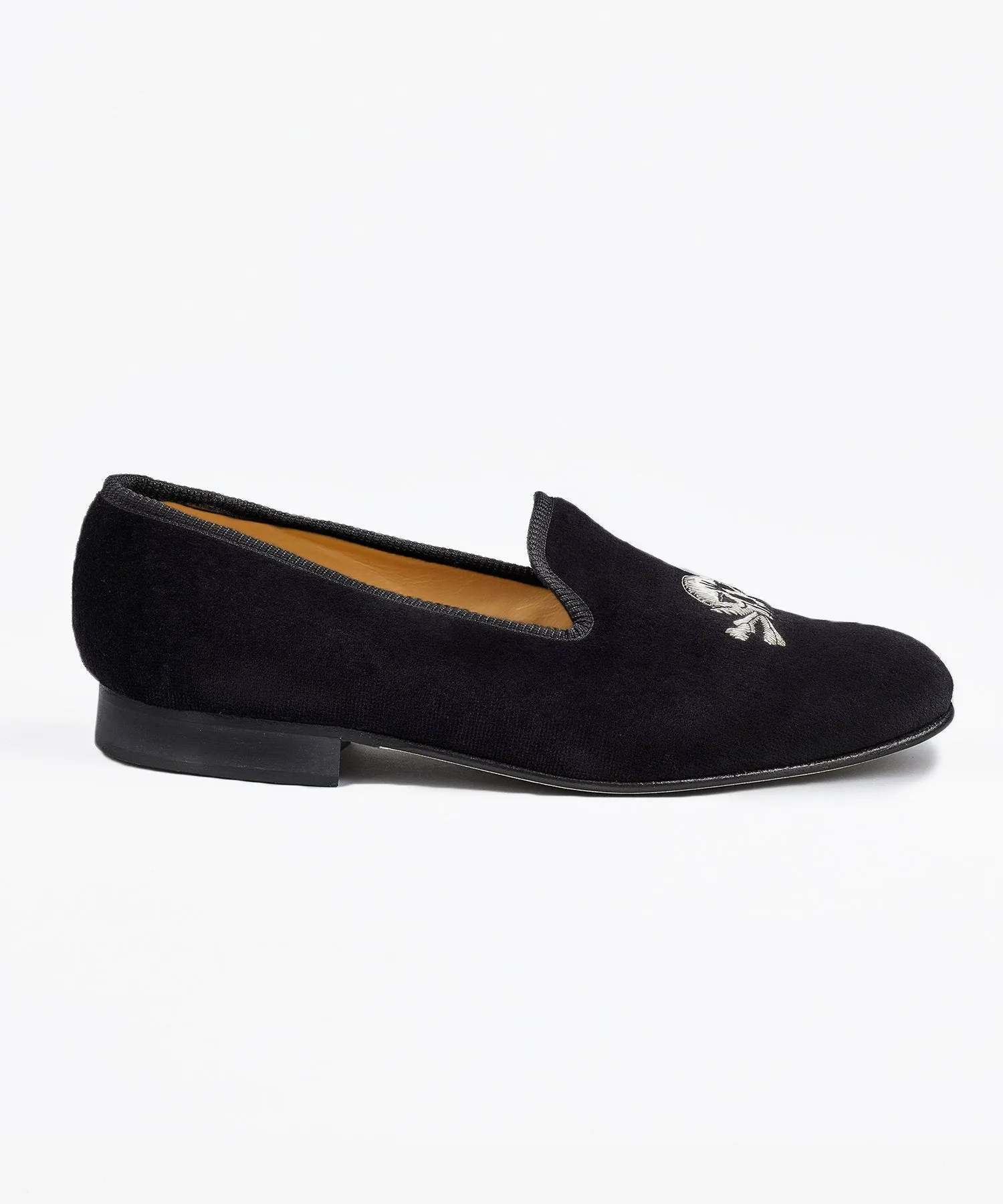 Tricker's Skull & Bones Velvet Slipper