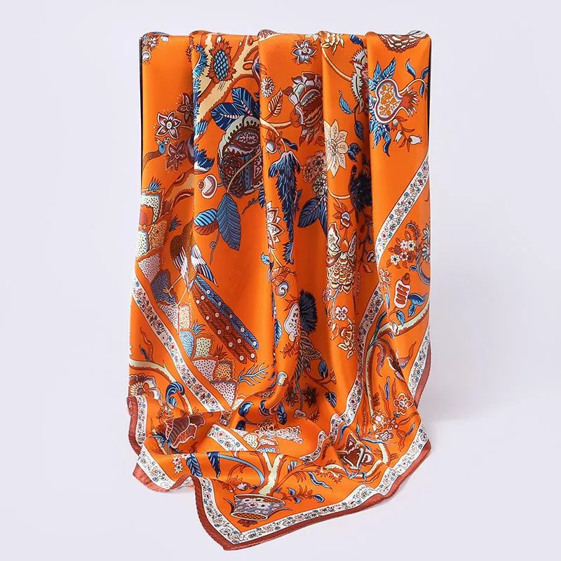 Tropical Garden Silk Charmeuse Scarf 106