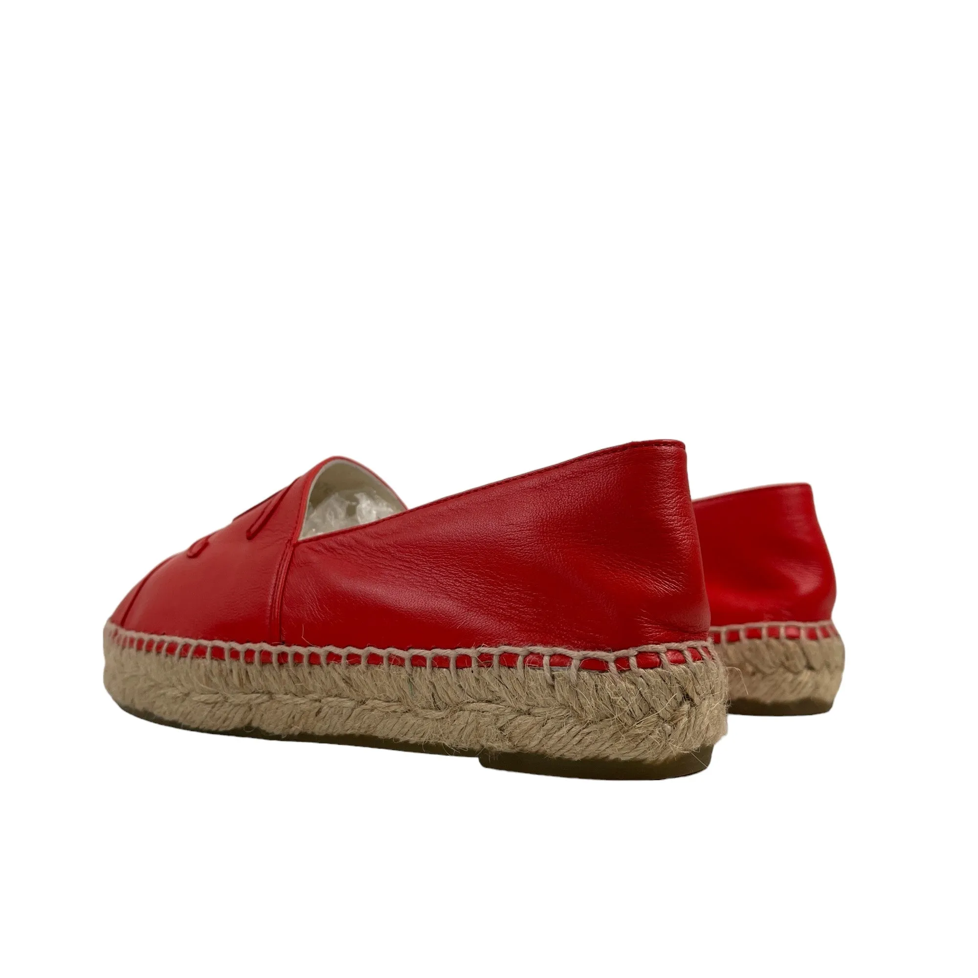 Women's Cc Lambskin Leather Espadrilles Red Size EU 35 / UK 2