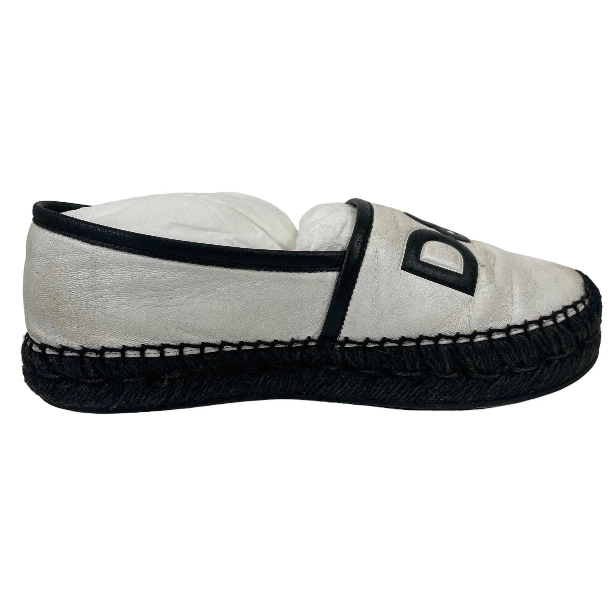 Women's Heart Dg Nappa Leather Espadrilles White Size EU 37 / UK 4