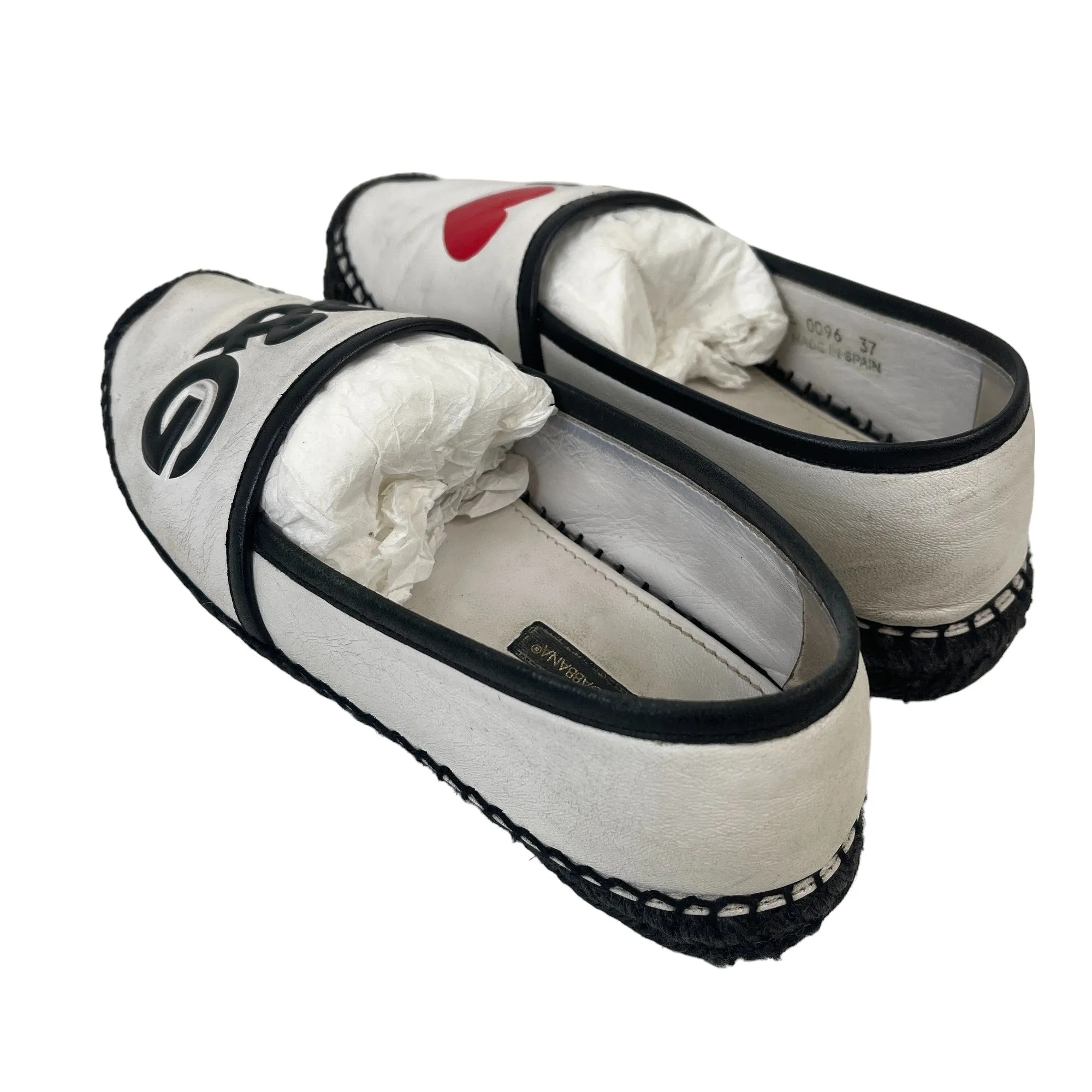 Women's Heart Dg Nappa Leather Espadrilles White Size EU 37 / UK 4